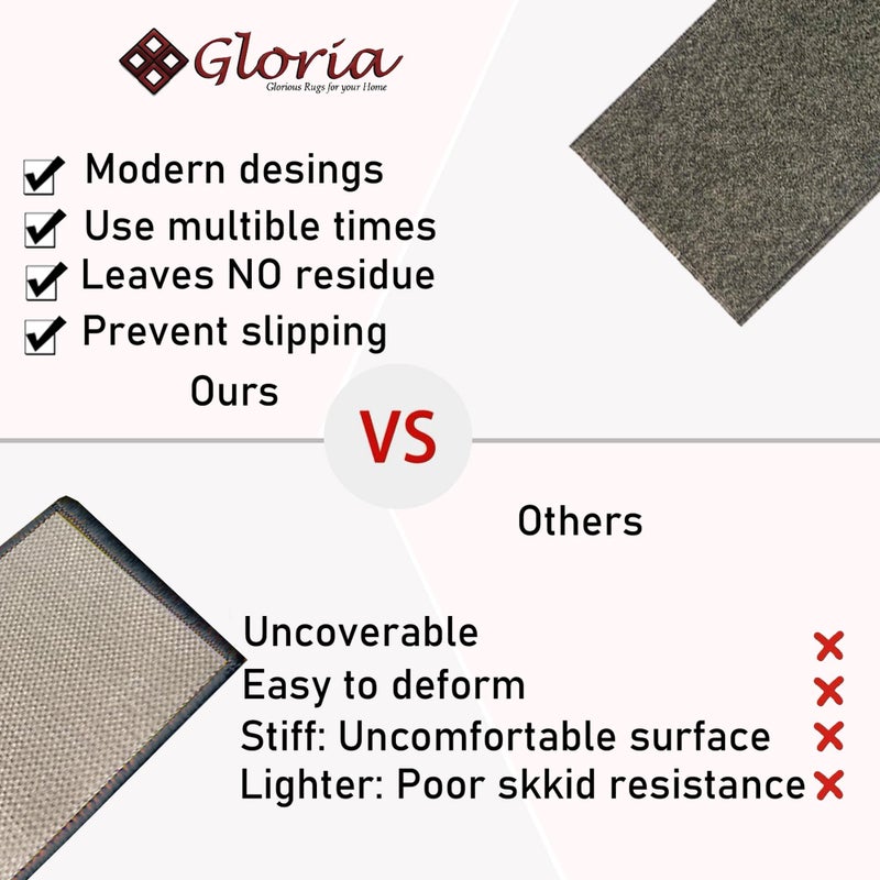 Gloria Stair Treads Carpet Rubber Backing Stair Runners for Steps Pet Carpet for Stairs - Stairway Carpet Rug â€“ Set of 7 Solid Gray (8.5â€ x 26â€) - Image 3